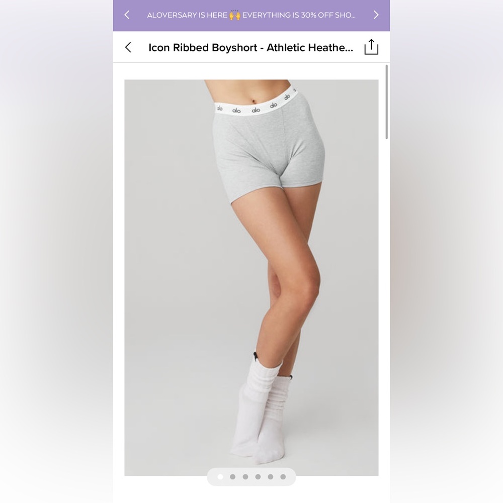 Alo icon ribbed boyshort